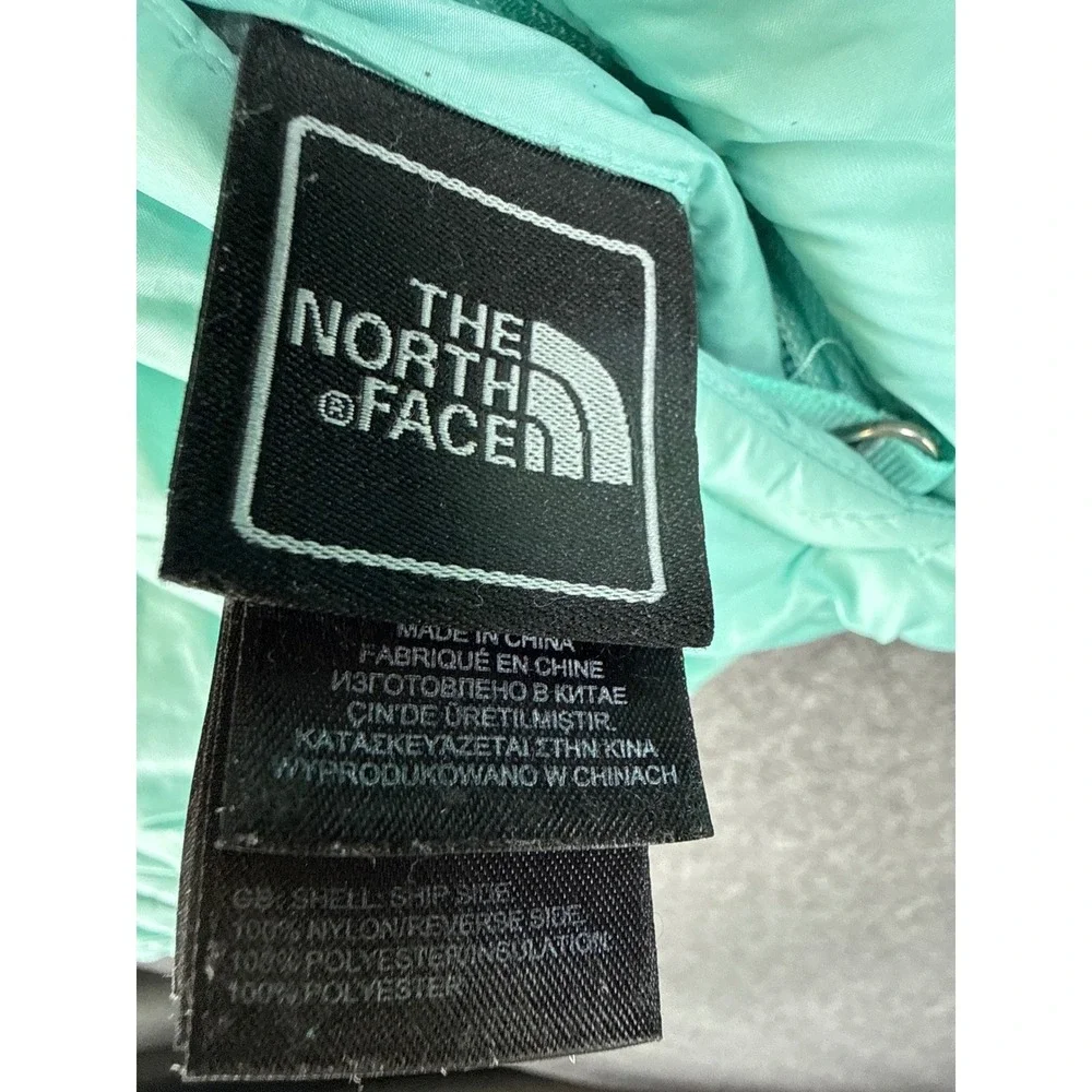 The North Face Reversible Hooded Jacket Girls L 14/16 Teal Or Striped Mossbud
